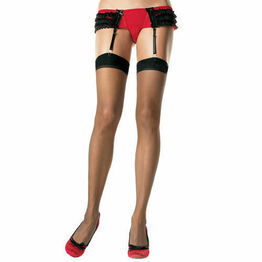 Leg Avenue Plus Size Sheer Stockings Black UK 16 to 18