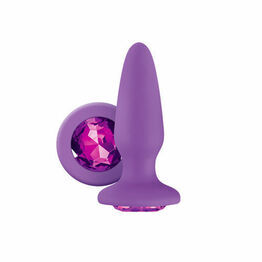 NS Novelties Glams Silicone Rainbow Gem Butt Plug Purple 4 Inch
