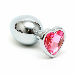 Small Butt Plug With Heart Shaped Crystal 2.8 Inch