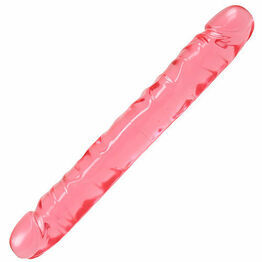 Doc Johnson Crystal Jellies Junior Double Ended Dildo Pink 12 Inch