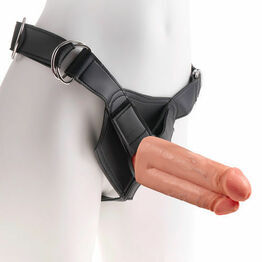 Pipedream King Cock StrapOn Harness 7 Inch Two Cocks One Hole Dildo