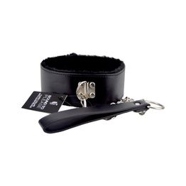 Bound to Please Furry Collar with Leash Black alternative