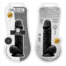 SilexD 8.5 inch Realistic Silicone Dual Density Girthy Dildo with Suction Cup with Balls Black alternative