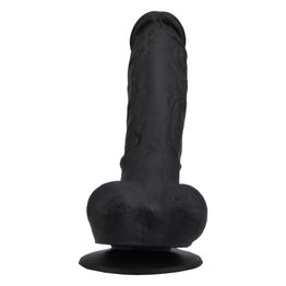 Loving Joy 9 Inch Realistic Silicone Dildo with Suction Cup and Balls Black alternative