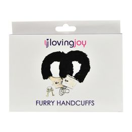 Loving Joy Furry Handcuffs Black alternative
