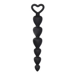 Shots Toys Black Silicone Anal Beads