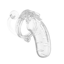 Shots Toys Man Cage 11  Male 4.5 Inch Clear Chastity Cage With Anal Plug