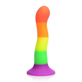XR Brands XR Proud Rainbow Silicone Dildo with Harness