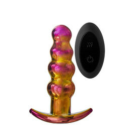 Dream Toys Glamour Glass Remote Control Beaded Butt Plug