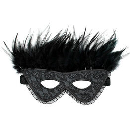 Rimba Satin Look Feather Mask