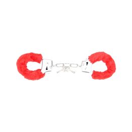 Bound to Play. Heavy Duty Furry Handcuffs Red alternative