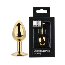 Toosh Gold Metal Butt Plug Small Clear Stone alternative