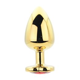 Toosh Heart Shaped Gold Butt Plug with Red Stone Large alternative