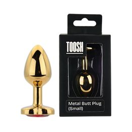 Toosh Heart Shaped Gold Butt Plug with Red Stone Small alternative