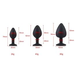 Toosh Silicone Butt Plug Black Set of 3 Clear Stone alternative