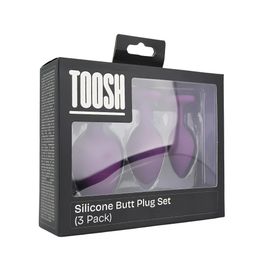 Toosh Silicone Butt Plug Purple Set of 3 Clear Stone alternative