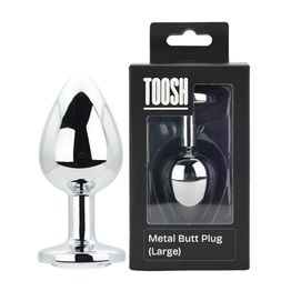 Toosh Silver Metal Butt Plug Large Clear Stone alternative