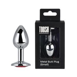 Toosh Silver Metal Butt Plug Small Red Stone alternative