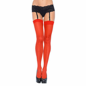 Leg Avenue Plus Size Sheer Stockings Red UK 16 to 18