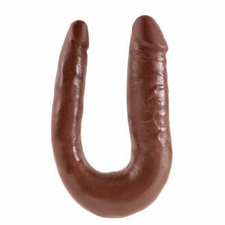 Pipedream King Cock Small Brown Double Trouble Dildo 12 Inch