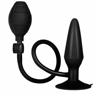 Cal Exotics Black Booty Call Pumper Silicone Inflatable Medium Anal Plug 5.5 - 6.5 Inch