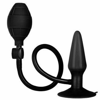 Cal Exotics Black Booty Call Pumper Silicone Inflatable Small Anal Plug 5 Inch