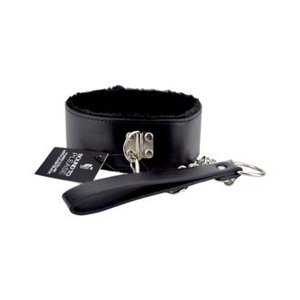 Bound to Please Furry Collar with Leash Black alternative