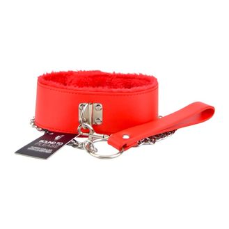 Bound to Please Furry Collar with Leash Red alternative