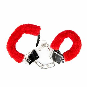Loving Joy Furry Handcuffs Red alternative