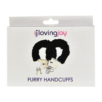 Loving Joy Furry Handcuffs Black alternative