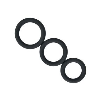 Loving Joy Thick Silicone Cock Rings 3 Pack Grey alternative