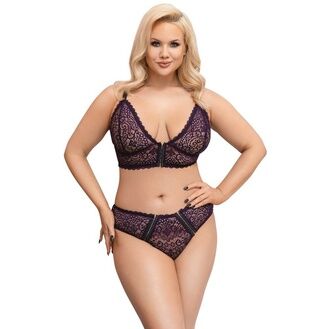 Cottelli Collection Cottelli Curves Delicate Lace Bralette And Briefs