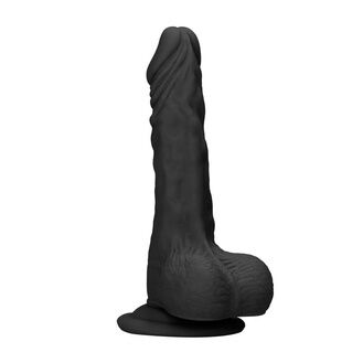 Shots Toys RealRock 9 Inch Dong With Testicles Black