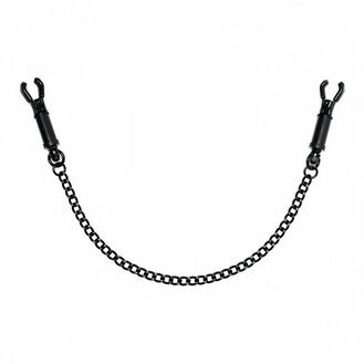Rimba Black Metal Adjustable Nipple Clamps With Chain