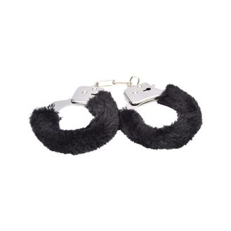 Bound to Play. Heavy Duty Furry Handcuffs Black alternative