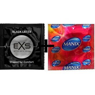 Mixed Condom Combo - Mates Manix Natural + EXS Black Latex