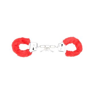 Bound to Play. Heavy Duty Furry Handcuffs Red alternative