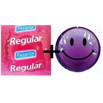 Mixed Condom Combo - Pasante Regular + EXS Smiley Faces