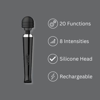 Loving Joy Rechargeable Magic Wand Vibrator Black alternative