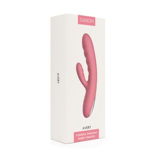 Svakom Avery Thrusting Vibrator with Clitoral Stimulator Pink alternative
