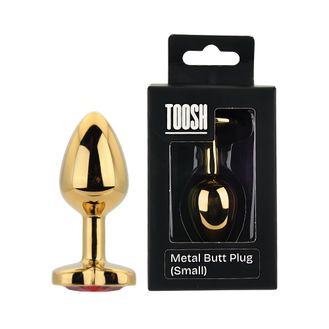 Toosh Heart Shaped Gold Butt Plug with Red Stone Small alternative