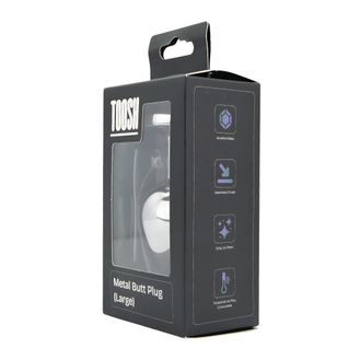 Toosh Silver Metal Butt Plug Large Clear Stone