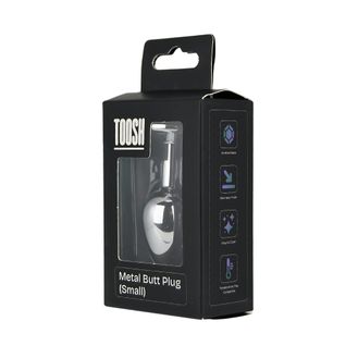 Toosh Silver Metal Butt Plug Small Clear Stone alternative