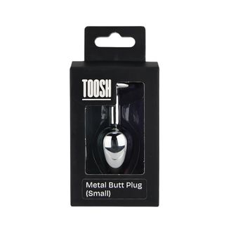 Toosh Silver Metal Butt Plug Small Red Stone
