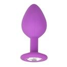 Loving Joy Jewelled Silicone Butt Plug Purple - Medium additional 3