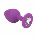 Loving Joy Jewelled Silicone Butt Plug Purple - Medium additional 2