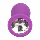 Loving Joy Jewelled Silicone Butt Plug Purple - Medium additional 6