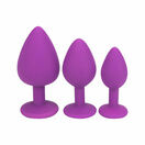 Loving Joy Jewelled Silicone Butt Plug Purple - Medium additional 7