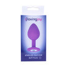 Loving Joy Jewelled Silicone Butt Plug Purple - Medium additional 8