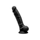 SilexD 7 inch Realistic Silicone Dual Density Dildo with Suction Cup and balls Black additional 1
